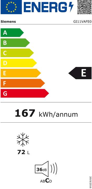 Energie-Label Siemens GI11VAFE0 (Einbau, 72 l)