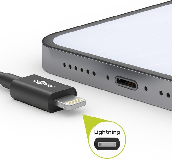 Produktbild Goobay Lightning USB Lade- und Synchronisationskabel (0.50 m, USB 2.0)