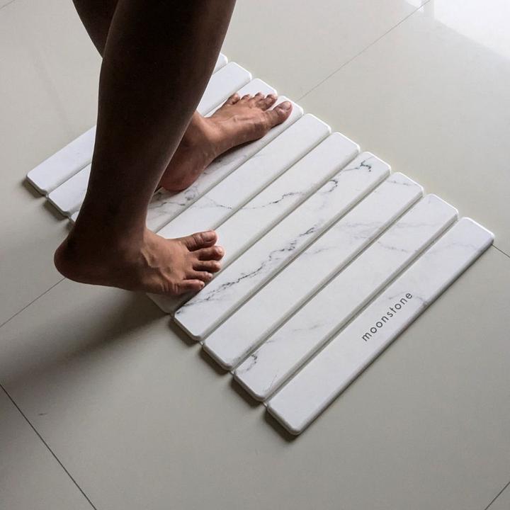 Produktbild Moonstone Badematte Melipa nebelgrau aus Kieselgur (60 x 36 cm)