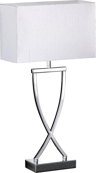 Produktbild Fischer & Honsel Tischleuchte Metall/Stoff 1-flammig HxB 510x270 mm Anni chromfarben Stoffschirm wei mit Schnurzwis (E27)