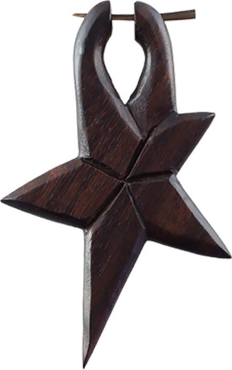 Image du produit Star Piercing Boucles d'oreilles étoile en bois de sono (sans laiton, Organique)