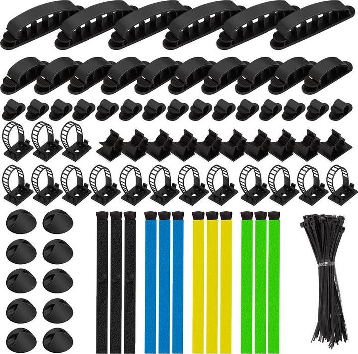 Image du produit LogiLink Kabel-Organisations-Set in einer Box, 8-Artikel, 128 Stk., gemischtfarbig