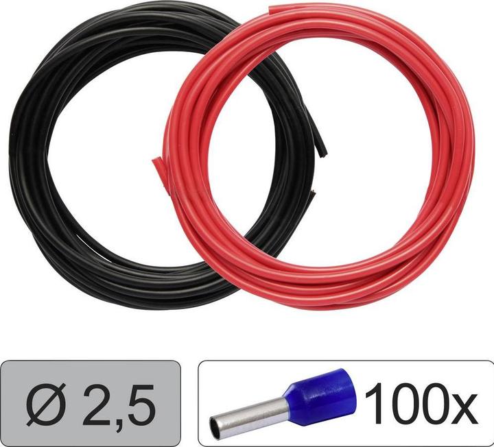 Produktbild Quadrios 25CW129 Einzelader LiFY 2.5 mm² Rot, Schwarz 1 Set (3 m)