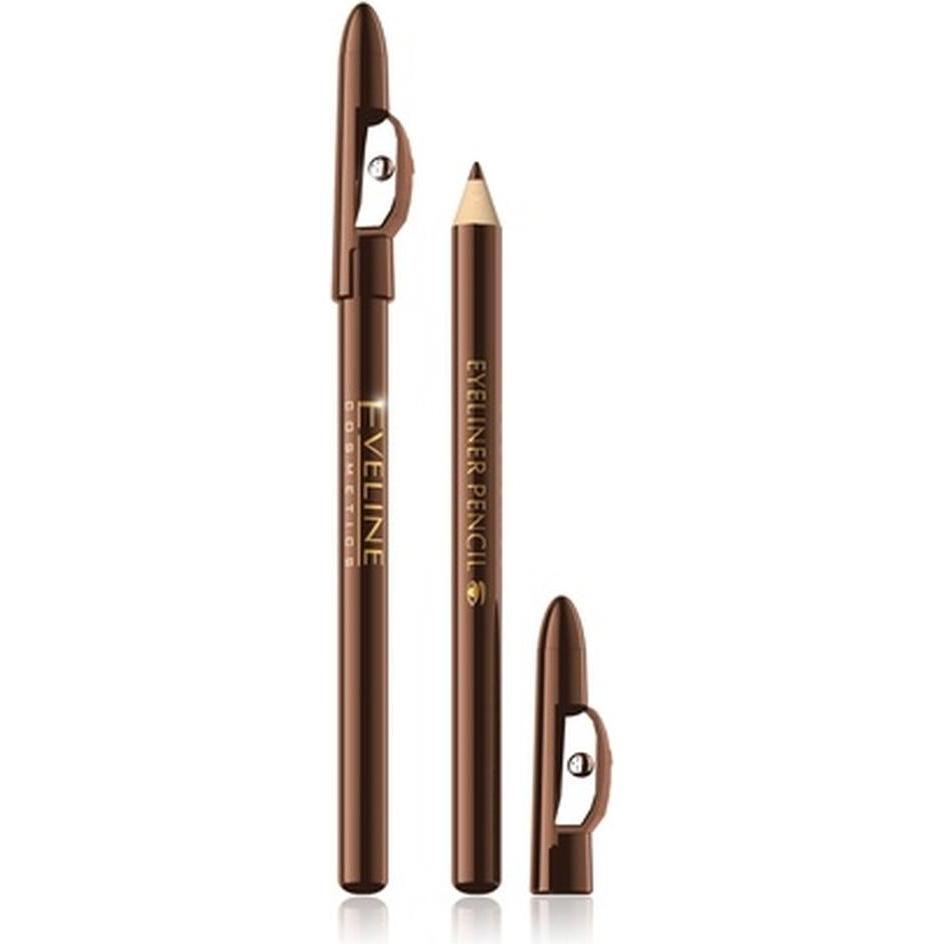 Eveline Marrone Eyeliner + Kajal, Matita Eyeliner Armadio Occhi Talpa (Brown)