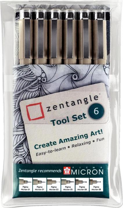 Sakura Zentangle Pigma Micron Fineliner (Schwarz, 6 x)