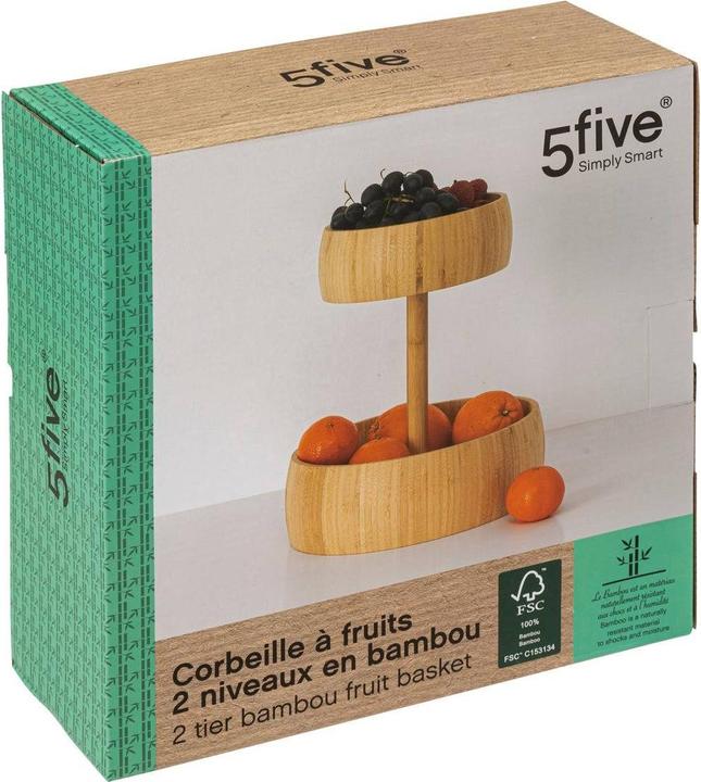 Actual product image 5Five Two-tier bamboo fruit basket