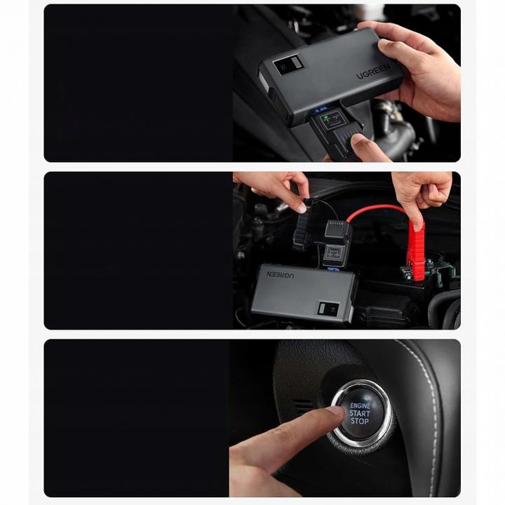 Image du produit Ugreen Car jump starter ES702 12000mAh,1000A, LED, USB-C + USB (1000 A, 12000 mAh)