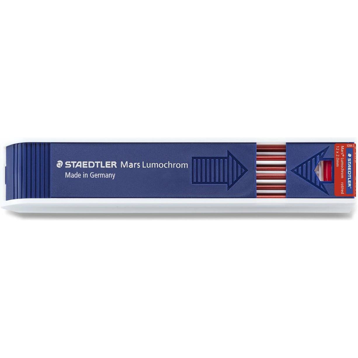Staedtler, Bleistift, Mars Lumochrom 204 Zeichenmine, Einzelprodukt, rot (2 mm, HB, 12 x)