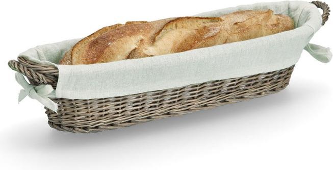 Produktbild Zeller Present Baguette-Korb mit Beutel, Weide/Canvas