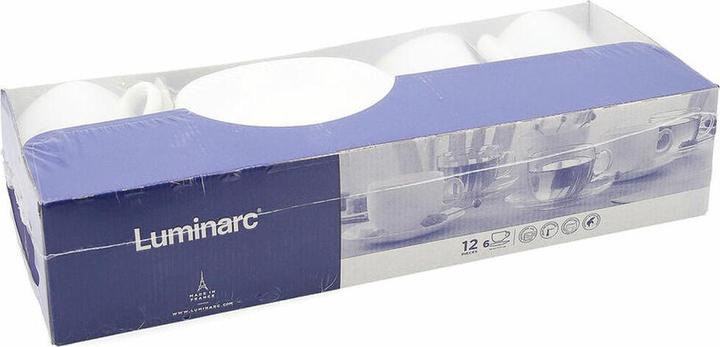 Luminarc Satz mit Tassen- und Tellern 04998 (12 pcs) Glas 220 ml (12 Stücke) (0.22 l, 12x)