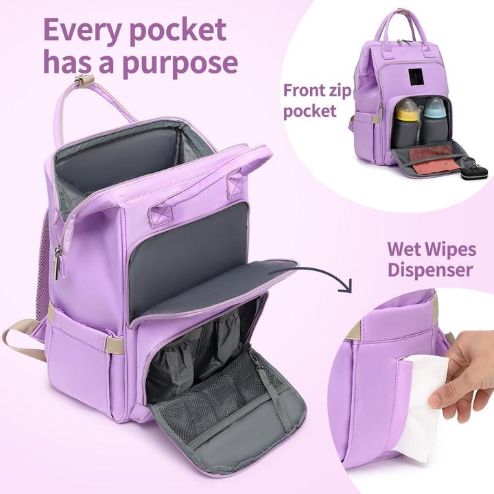 Immagine prodotto Only-Bags.Store Wickelrucksack Wickeltasche Rucksack mit wasserdichtem