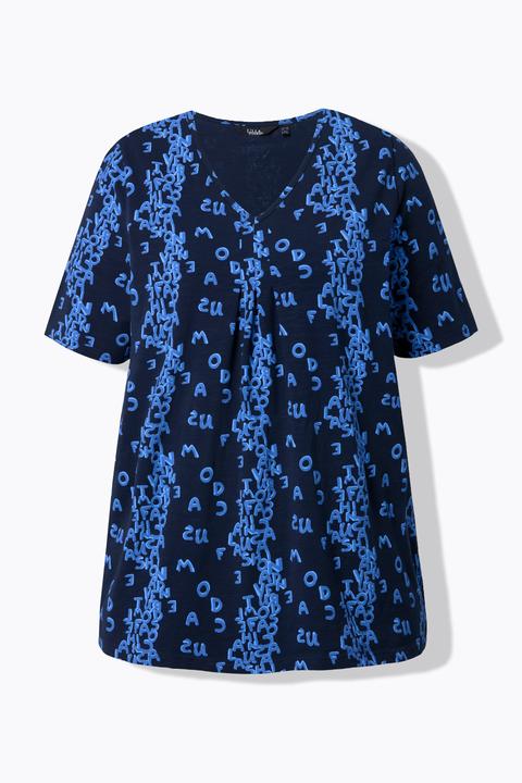 Actual product image Ulla Popken Letter Print Short Sleeve Tee (60)