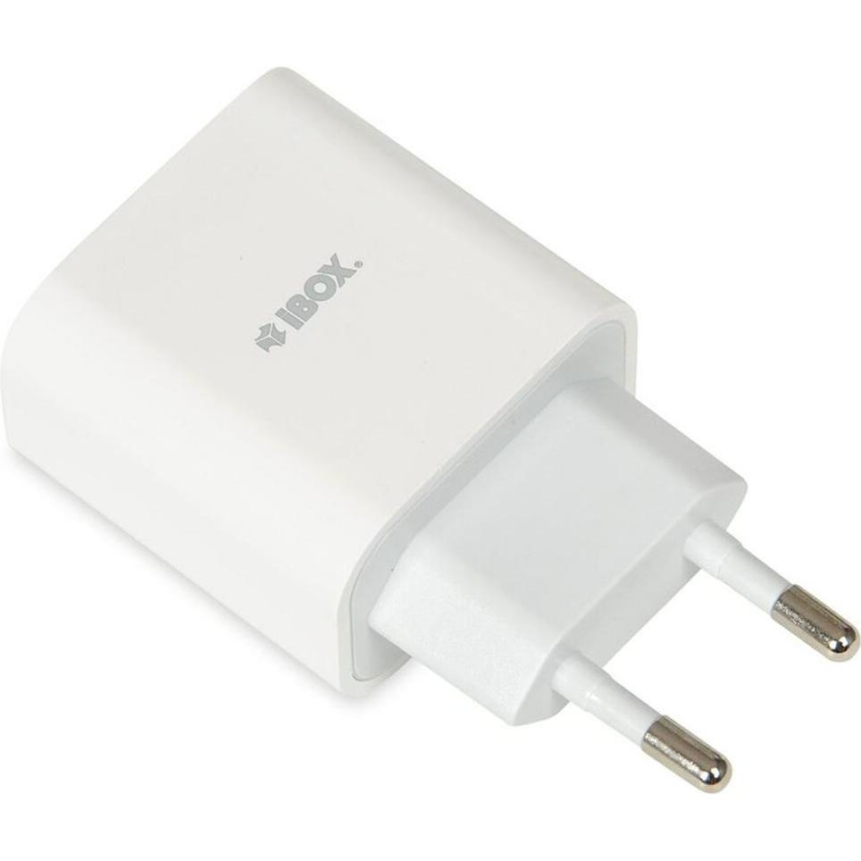 iBox C-37 Caricatore Da Parete USB-C Pd20w Cavo Da USB-C A Lightning (20 W), Caricatore USB, Bianco