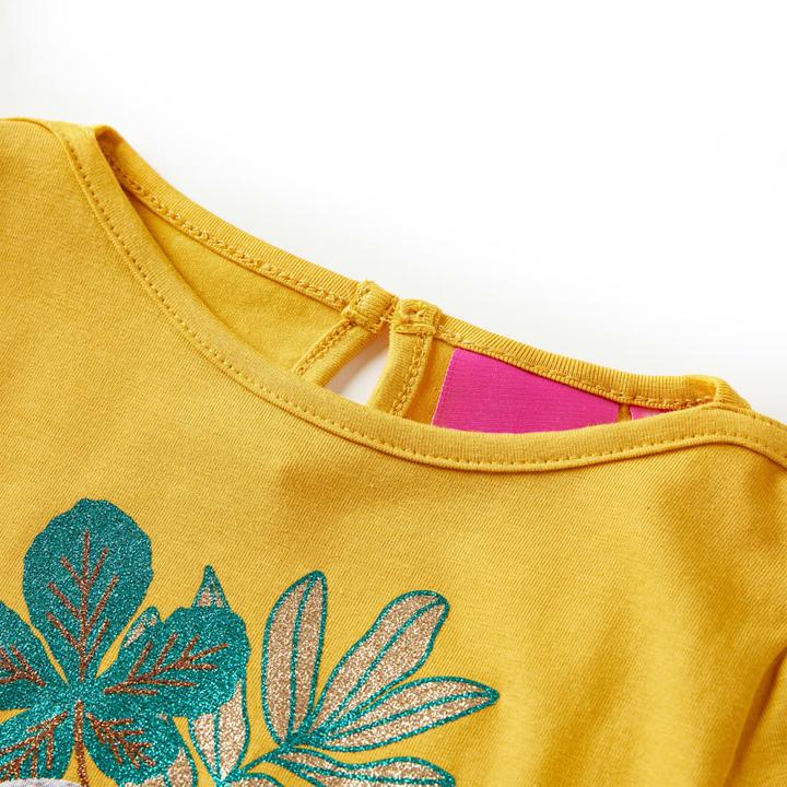 Immagine prodotto VidaXL Camicia da bambino a maniche lunghe ocra 116, materiale: 95% cotone. 5 (116)