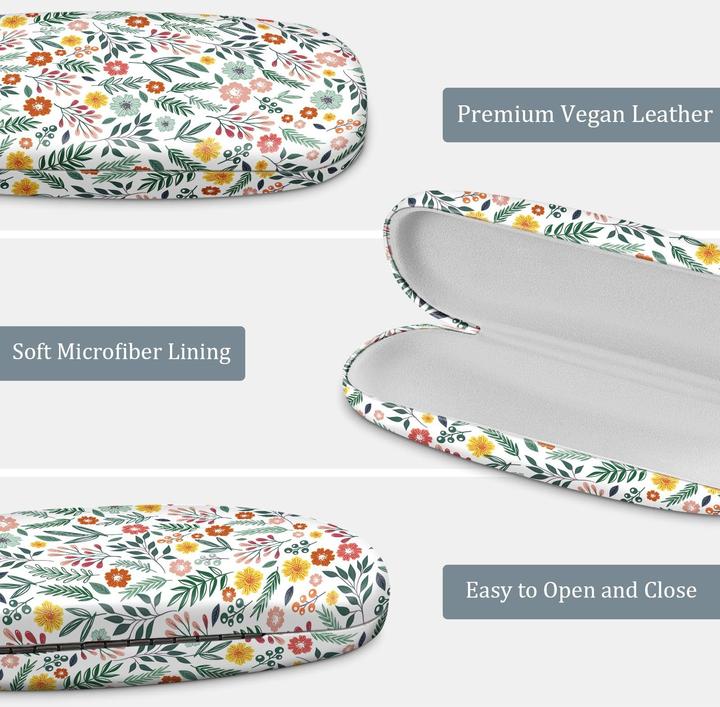 Produktbild Only-Bags.Store Tragbares Hartschalen-Brillenetui mit Brillenputztuch - Etui für Brillen und Sonnenbrillen