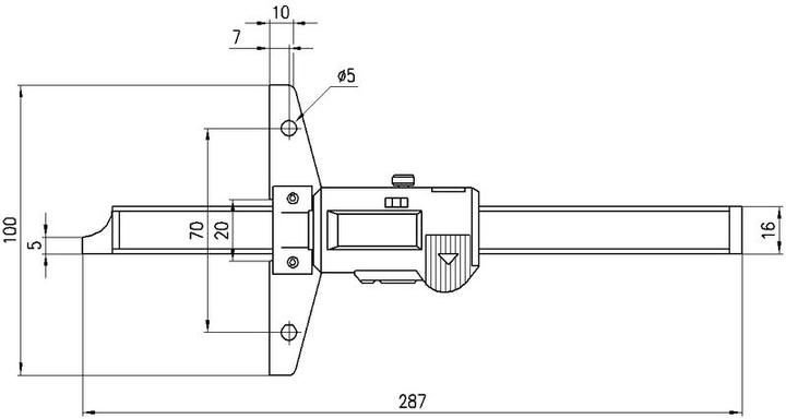 Actual product image Mitutoyo Depth gauge (20 cm)