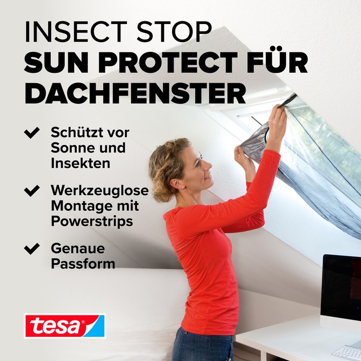 Actual product image tesa Fly screen for roof windows with sun protection (120 x 140 cm)