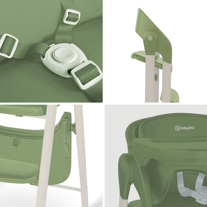Actual product image BabyGo Levels Highchair khaki/white (Highchair)