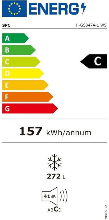 Etichetta energetica SPC H-GS3474-1 WS (Struttura autonoma, 272 l)