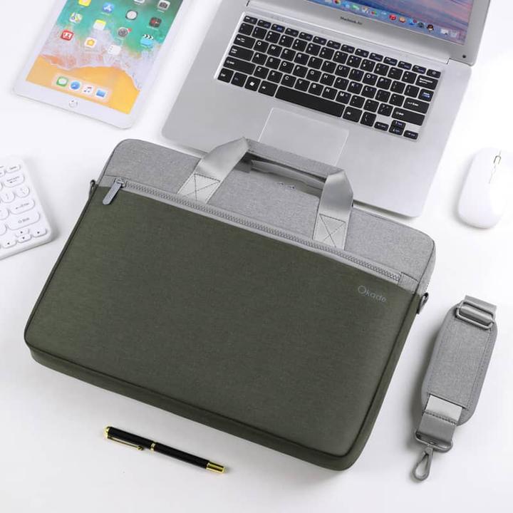Actual product image Okade MacBook / laptop bag, 13.3-14 inch, T66, olive green (14")