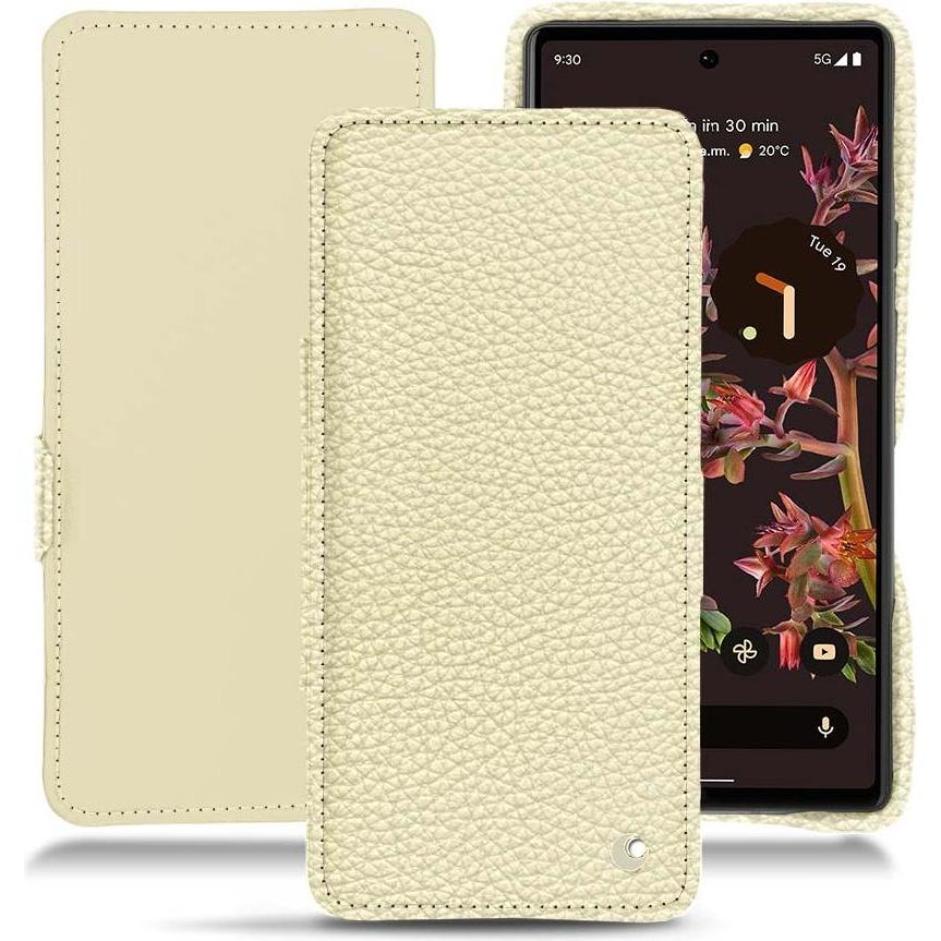 Thumbnail - Noreve Lederschutzhülle horizontal (Google Pixel 6), Smartphone Hülle, Weiss