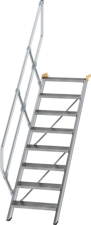 Immagine prodotto Munk Scala a 45° Larghezza gradini 600 mm 8 gradini Alluminio nervato (Stile, 60 cm)