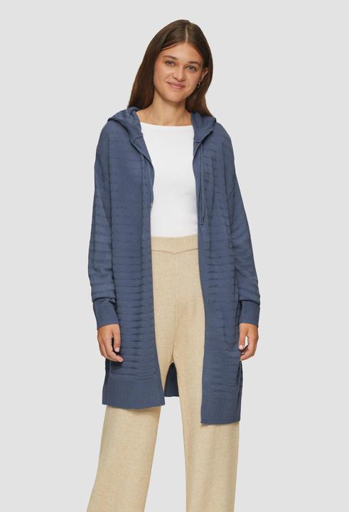 Produktbild s.Oliver Strickjacke Strickjacke mit Kapuze und Streifenstruktur (S)