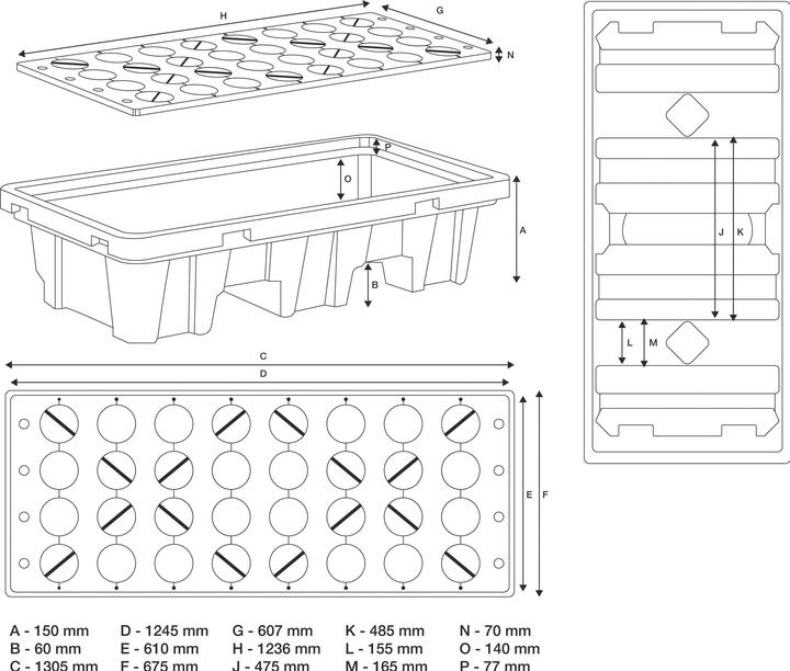 Produktbild BGS Öl-Auffangwanne mit Gitterrost für 2 x 200 l Fässer