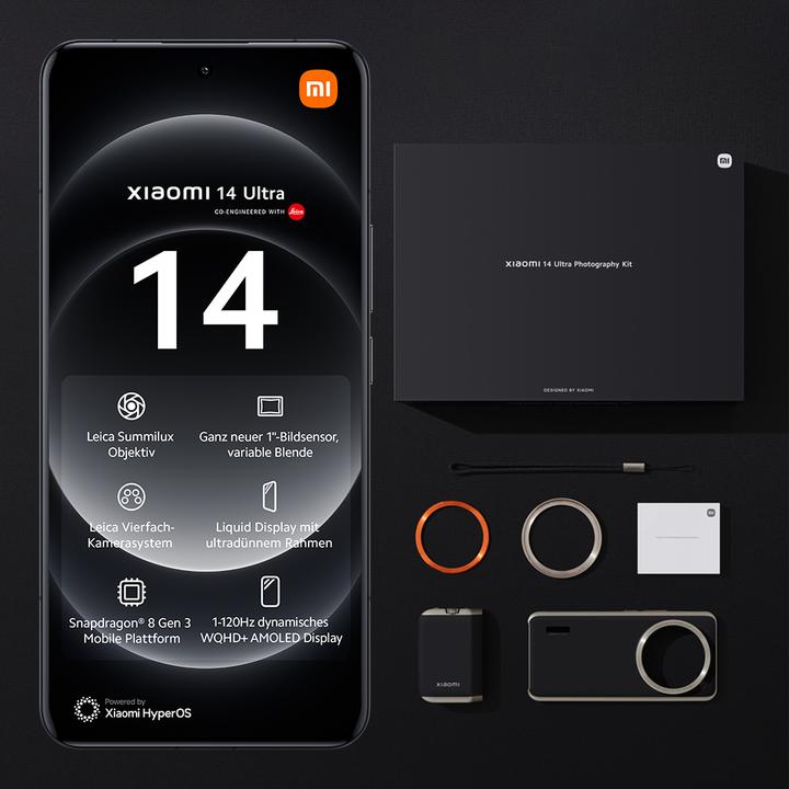 Image du produit Xiaomi 14 Ultra (512 Go, Noir, 6.73", Double SIM, 5G)