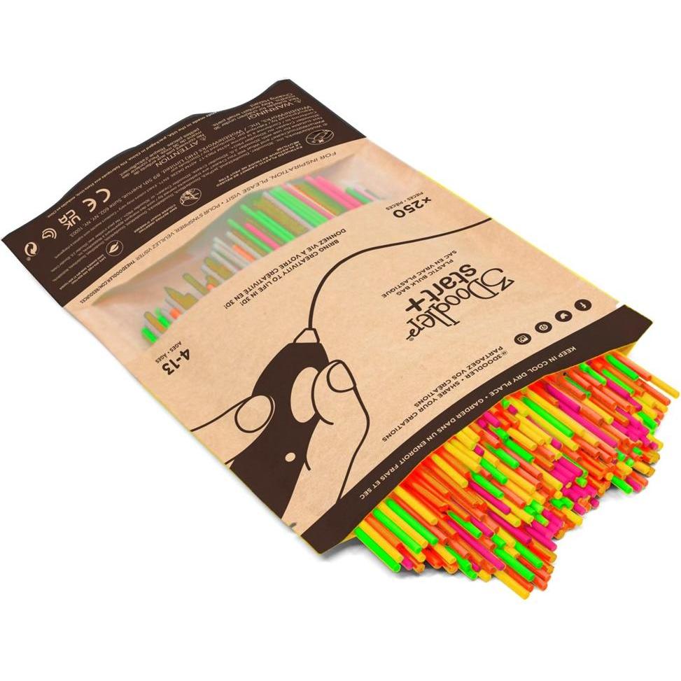 3Doodler Filament Start+ 250 neonrot neonorange neongruen neongelb neonpink/ / Neon Kompostierbarer (1 g, Mehrfarbig), 3...