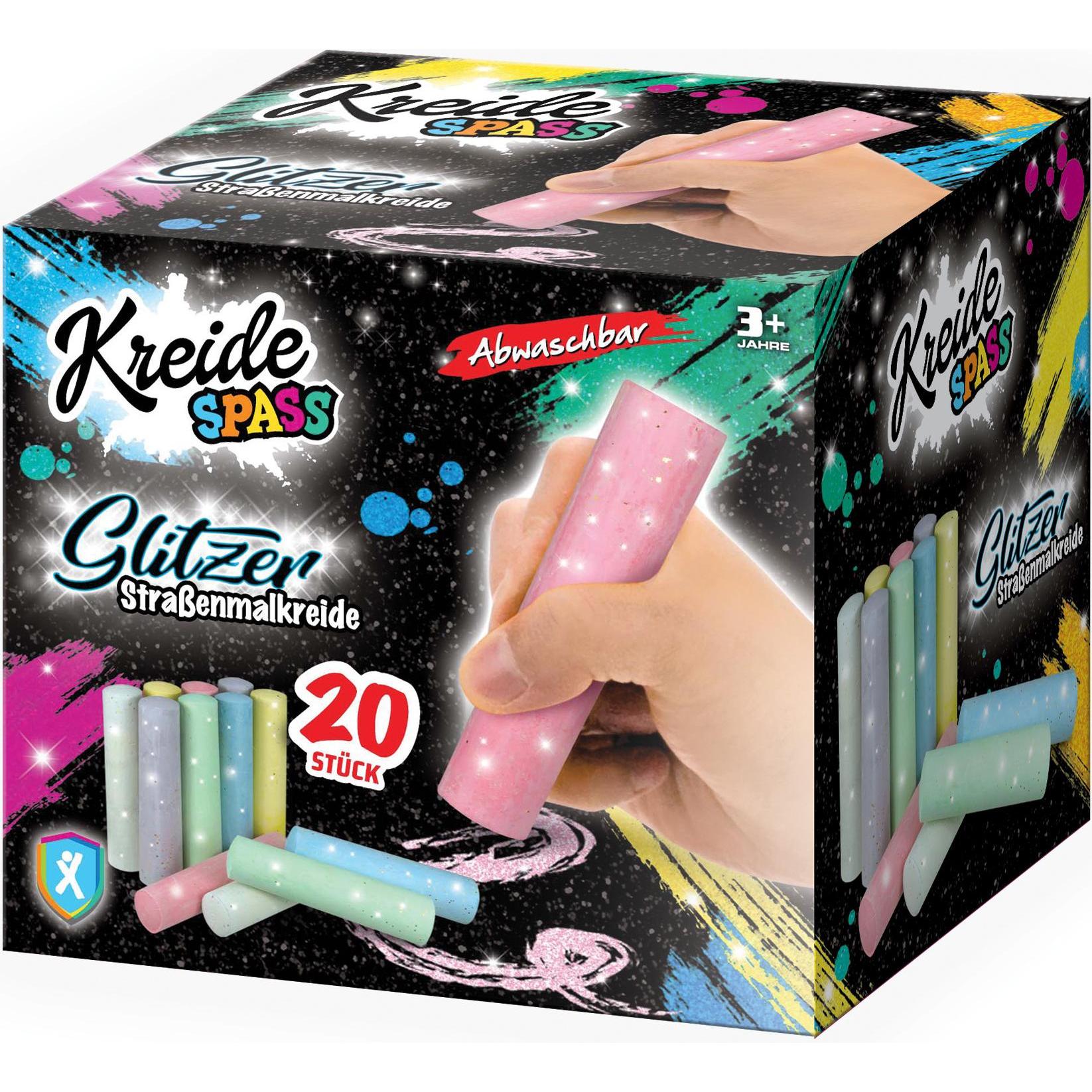 Magni Toys 00366 Outdoor Strassenmalkreide mit Glitzer, 20 Stangen im Karton, Kreide für Kinder zum B