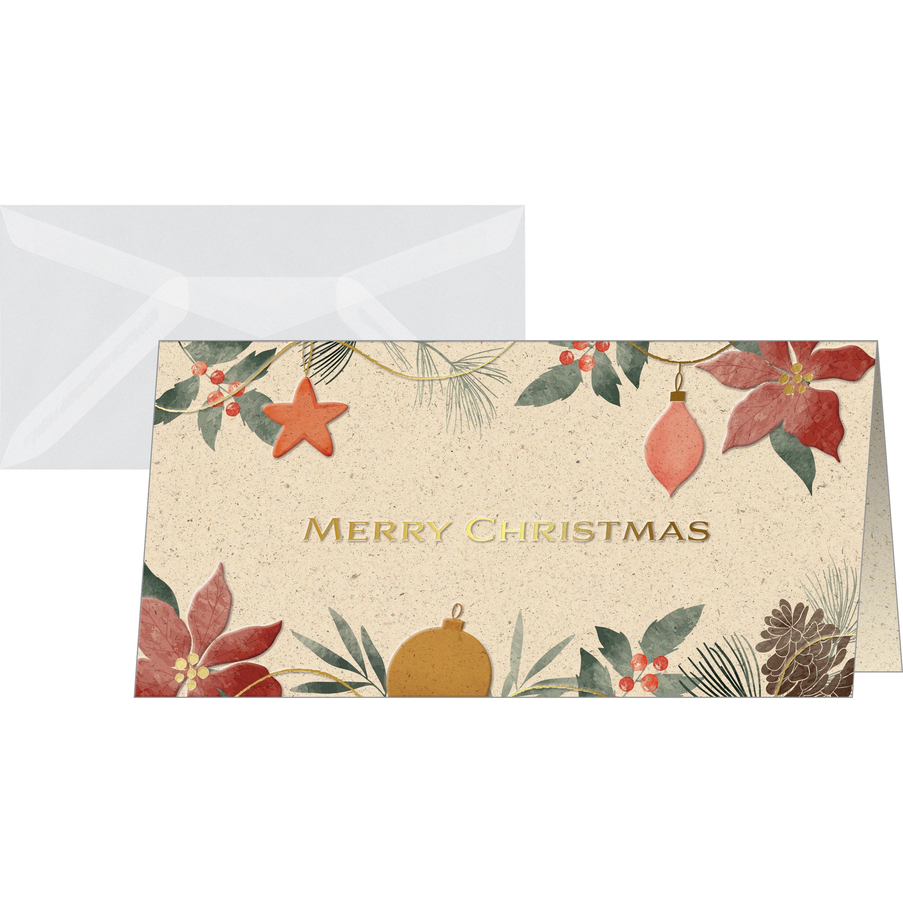 Sigel, Grusskarte + Briefpapier, 10 Weihnachtskarten Christmas Art DIN lang (10 Stk.)