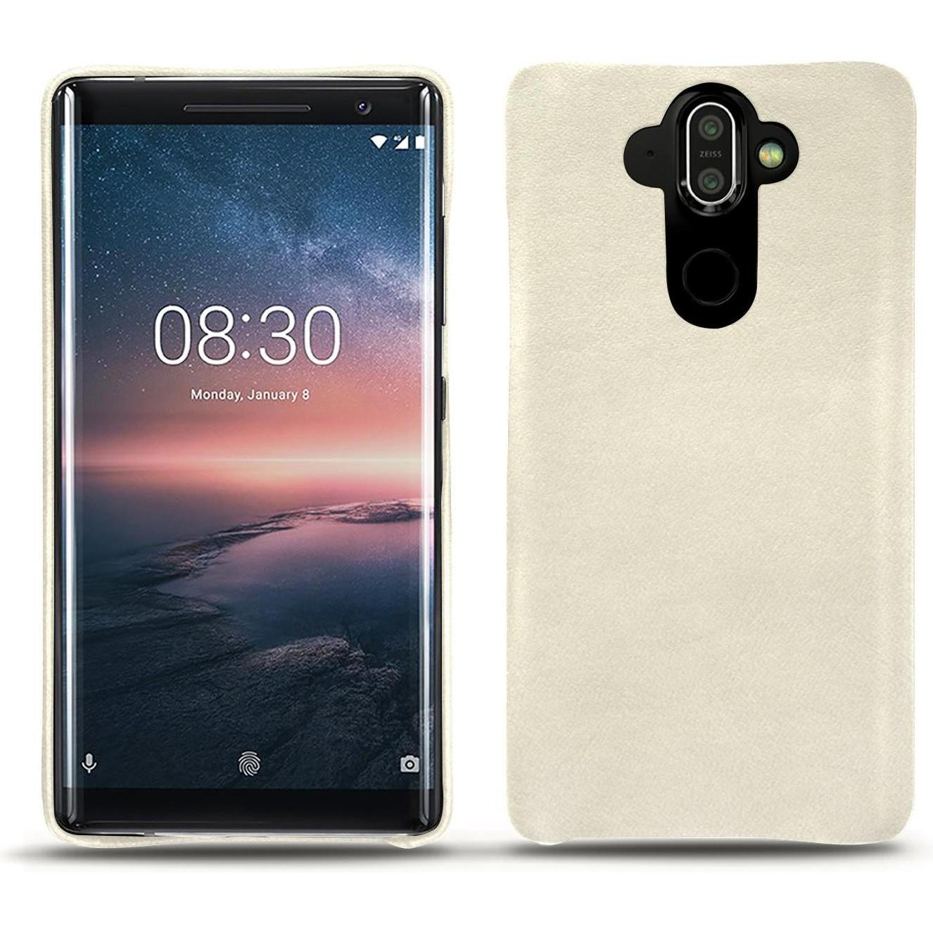 Noreve Lederschutzhülle (Nokia 8 Sirocco), Smartphone Hülle, Weiss