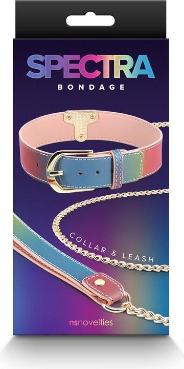 Produktbild NS Novelties Spectra Bondage Collar & Leash - Rainbow