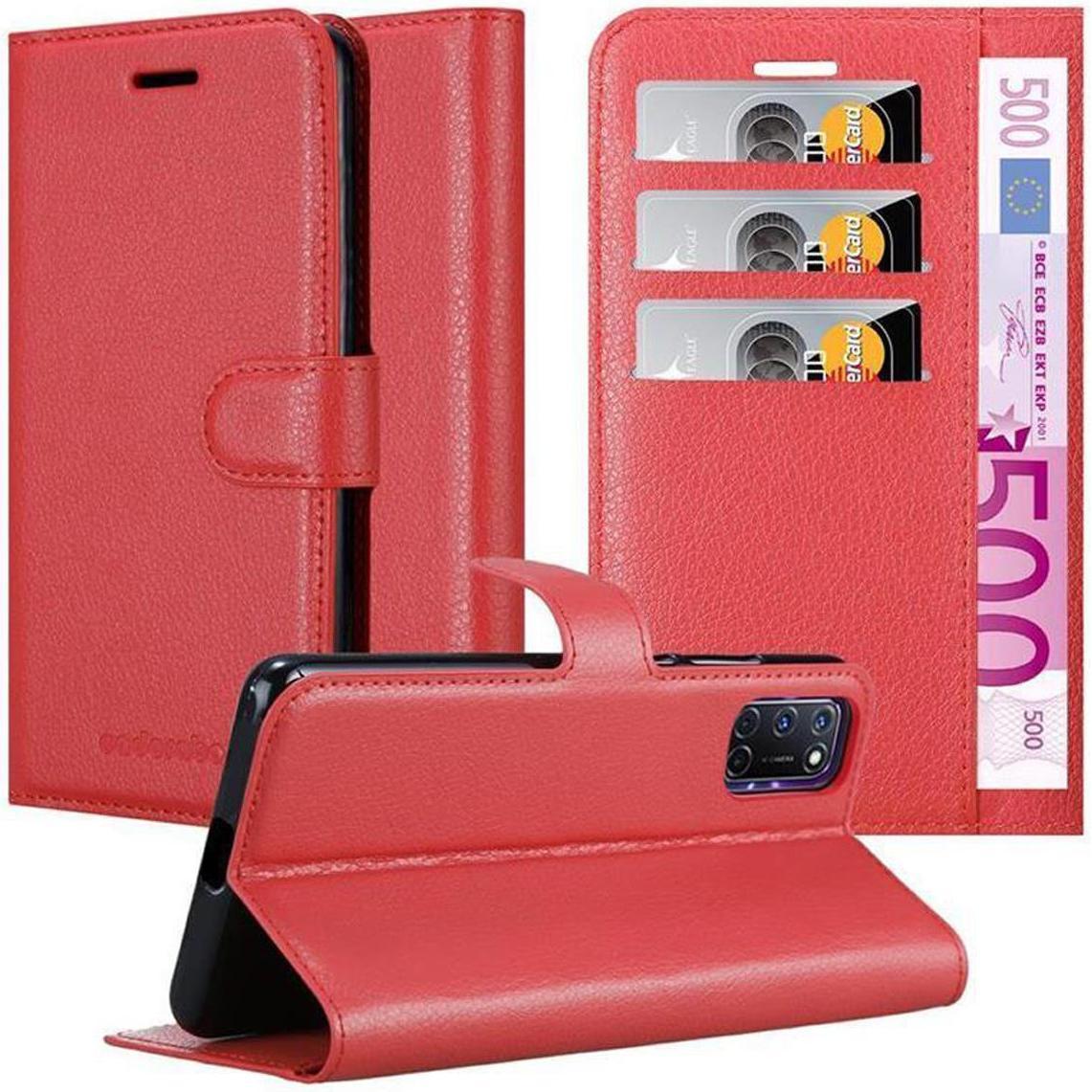 Cadorabo Book mit Standfunktion Cover (Oppo A72), Smartphone Hülle, Rot