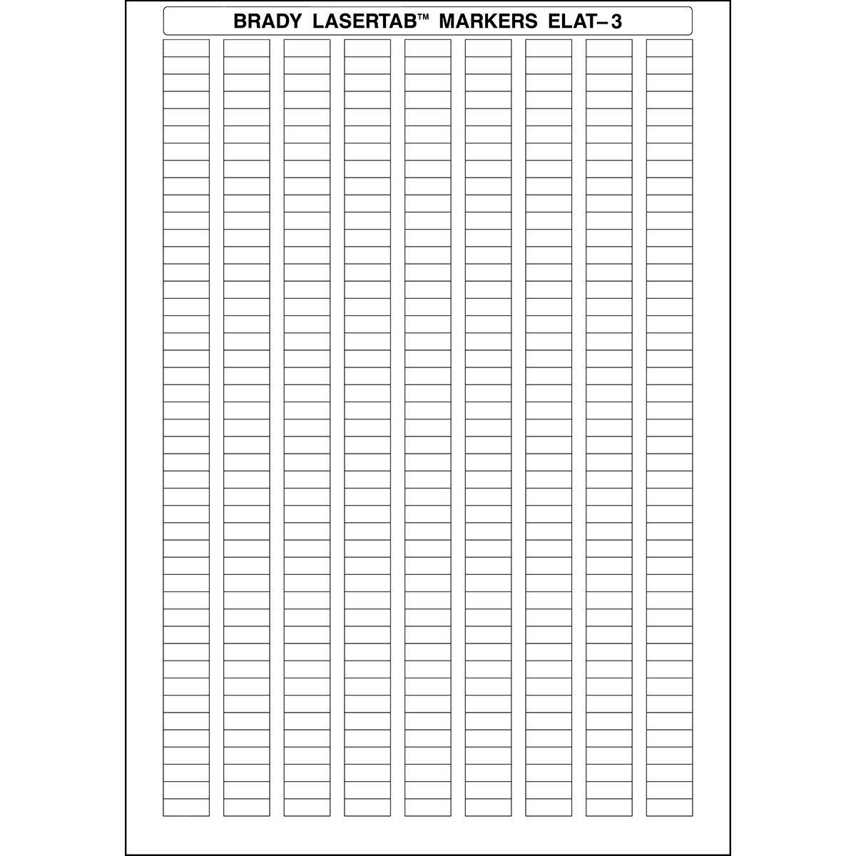 Brady, Etiketten, ELAT-3-747W-10, Polyester, Weiss, 16 x 6 mm, permanent, Din A4, 9-bahnig (10.350 E.)