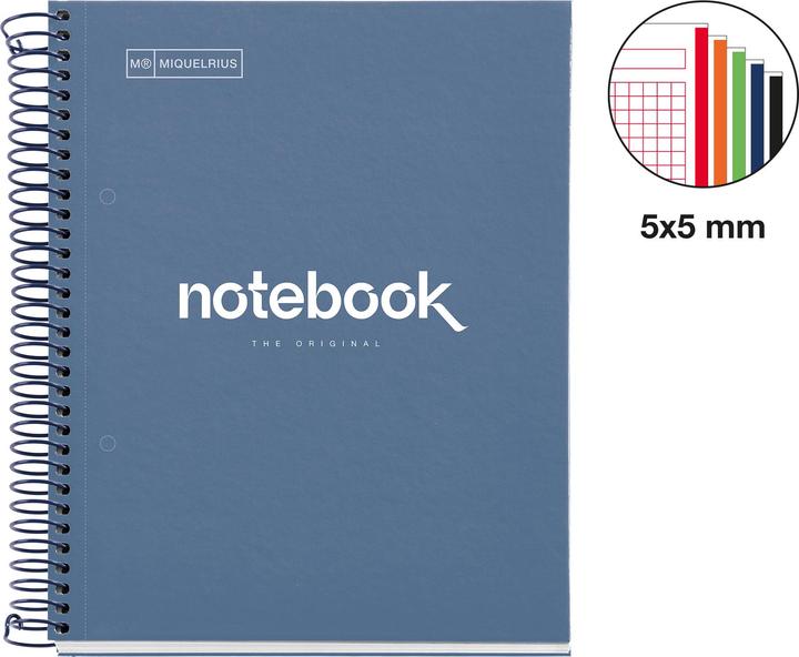 Actual product image Miquelrius Notizbuch 5 A5 120 SQU 90G EMOTIONS NAVY (A5, Checked)