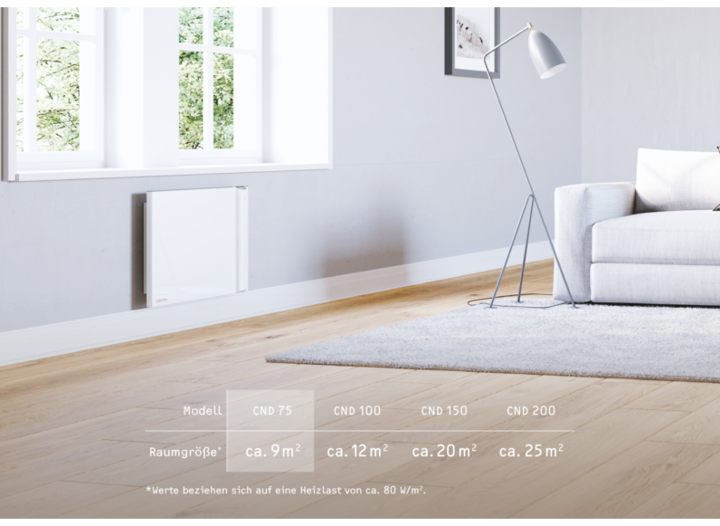 Produktbild Stiebel Eltron CND 75, 0,75 kW Duo Wandkonvektor für ca. 9 m², ohne Stecker (750 W)