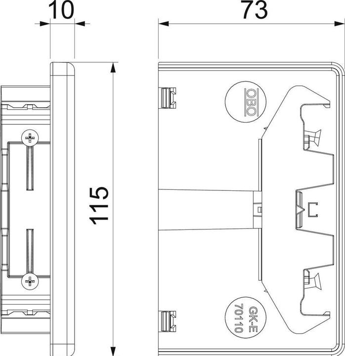 Actual product image OBO Bettermann Parapet channel end piece (W x H) 70 mm x 110 mm 6274370 1 pc. pure white