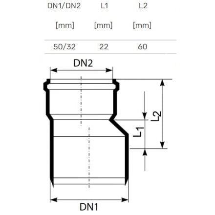 Thumbnail - Magnaplast, Zubehör Sanitärinstallation, REDUCER INTERNAL D32/50 SHORT WHITE