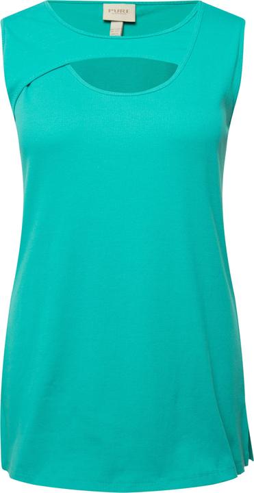 Immagine prodotto Ulla Popken Top smanicato in jersey a costine di cotone biologico con scollo rotondo (50, 52)