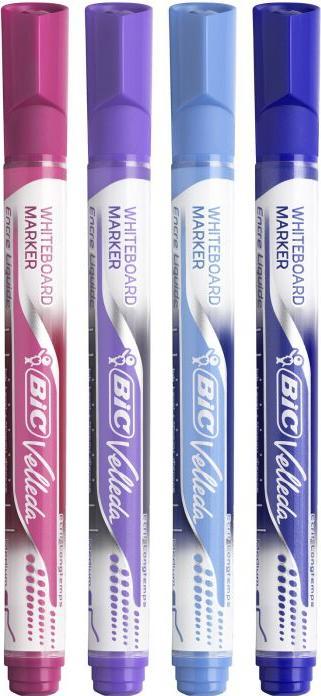 Actual product image Bic Velleda Whiteboard Marker (Light blue, Lilac, Rose, Dark Blue, 4.20 mm)