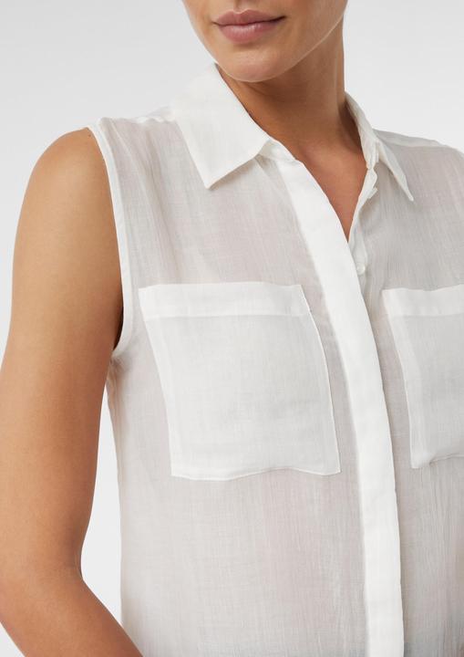 Immagine prodotto Comma Bluse Ärmellose Ramie-Bluse mit aufgesetzten Taschen (46)