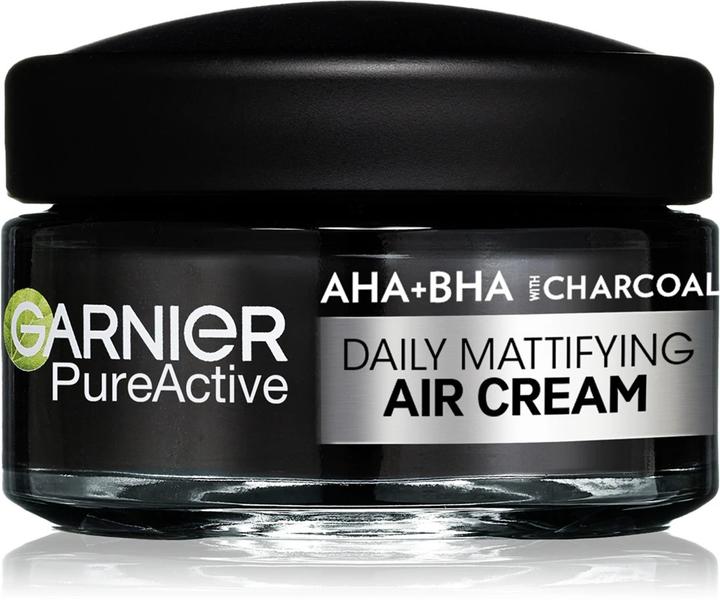 Actual product image Garnier Pure Active AHA + BHA Charcoal Daily Mattifying Air Cream (50 ml, Day cream)