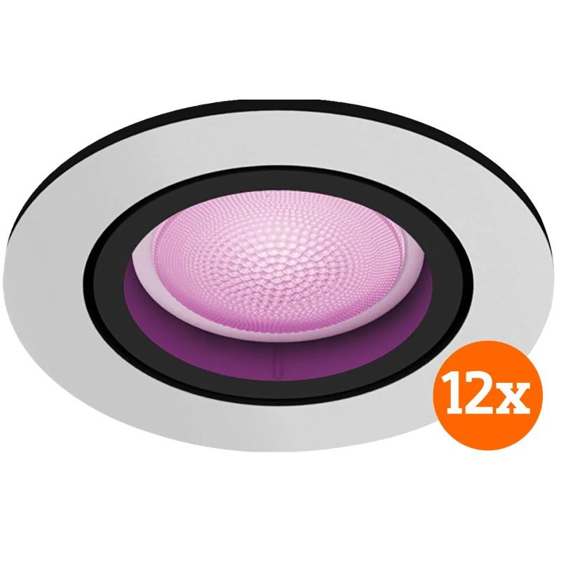 Philips, Accessori per illuminazione, Hue Centura inbouwspot White and Color - rond - Aluminium - 12-pack