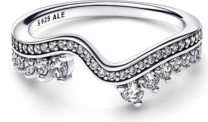 Actual product image Pandora Sparkling Asymmetric Waves Ring (54)