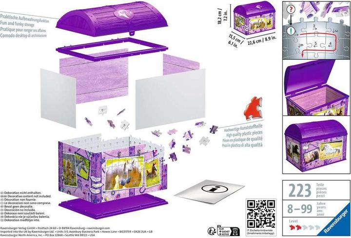 Actual product image Ravensburger 3D - treasure chest horses (216 pieces)