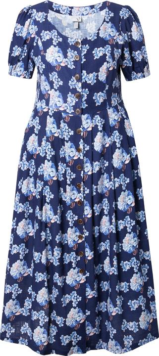 Produktbild Ulla Popken Leinenmix-Maxikleid, Rundhals, Halbarm, Taschen (42, 44)
