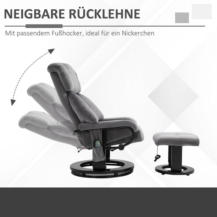 Actual product image Homcom Massagestuhl Polyester, Schaumstoff, Holz, Metall Grau