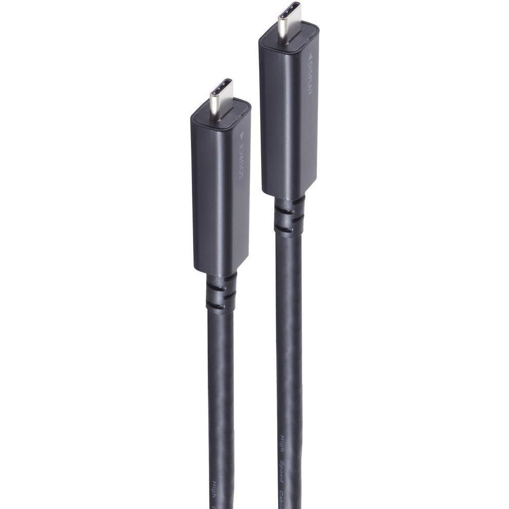 Shiverpeaks -BASIC-S--USB-Typ C--Optisches USB-C Kabel, 3.2, 4K60, 10Gbps, PD, 7,0m (USB-C, 1 Ports), Dockingstation + U...